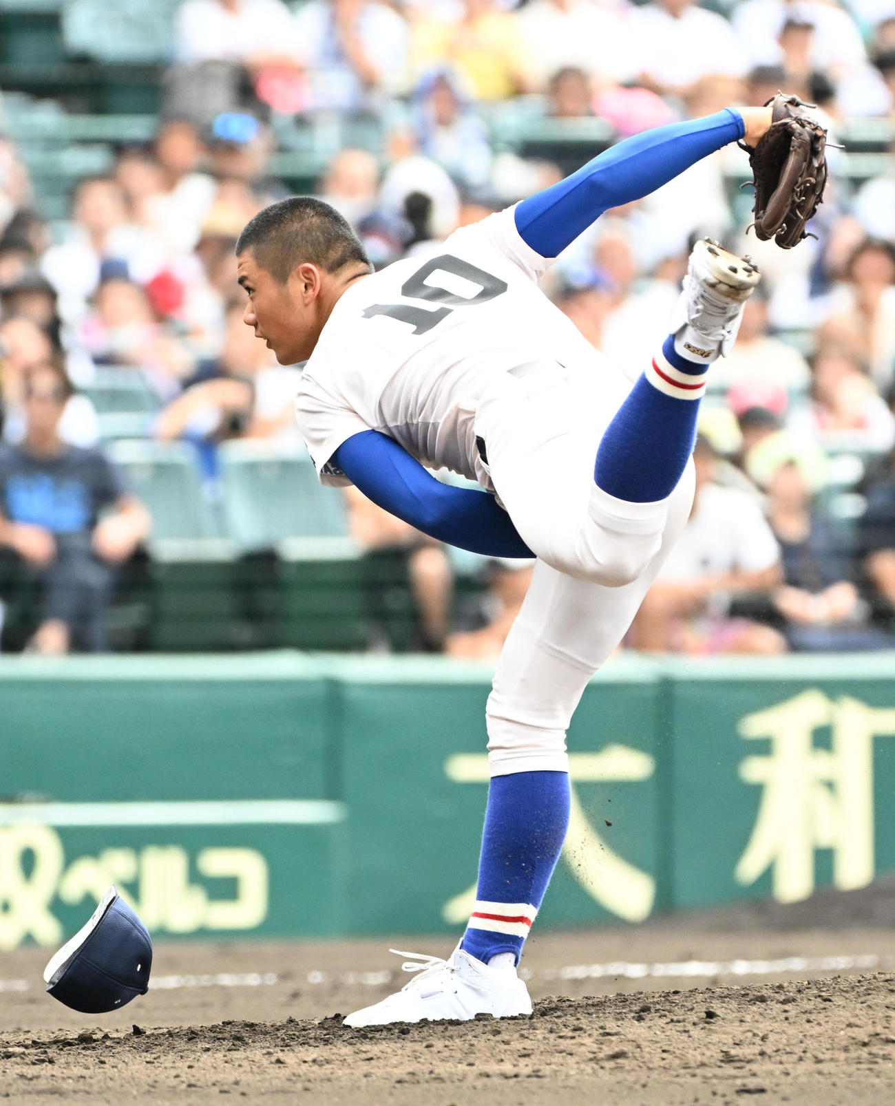 仙台育英対履正社　履正社2番手の福田（撮影・石井愛子）