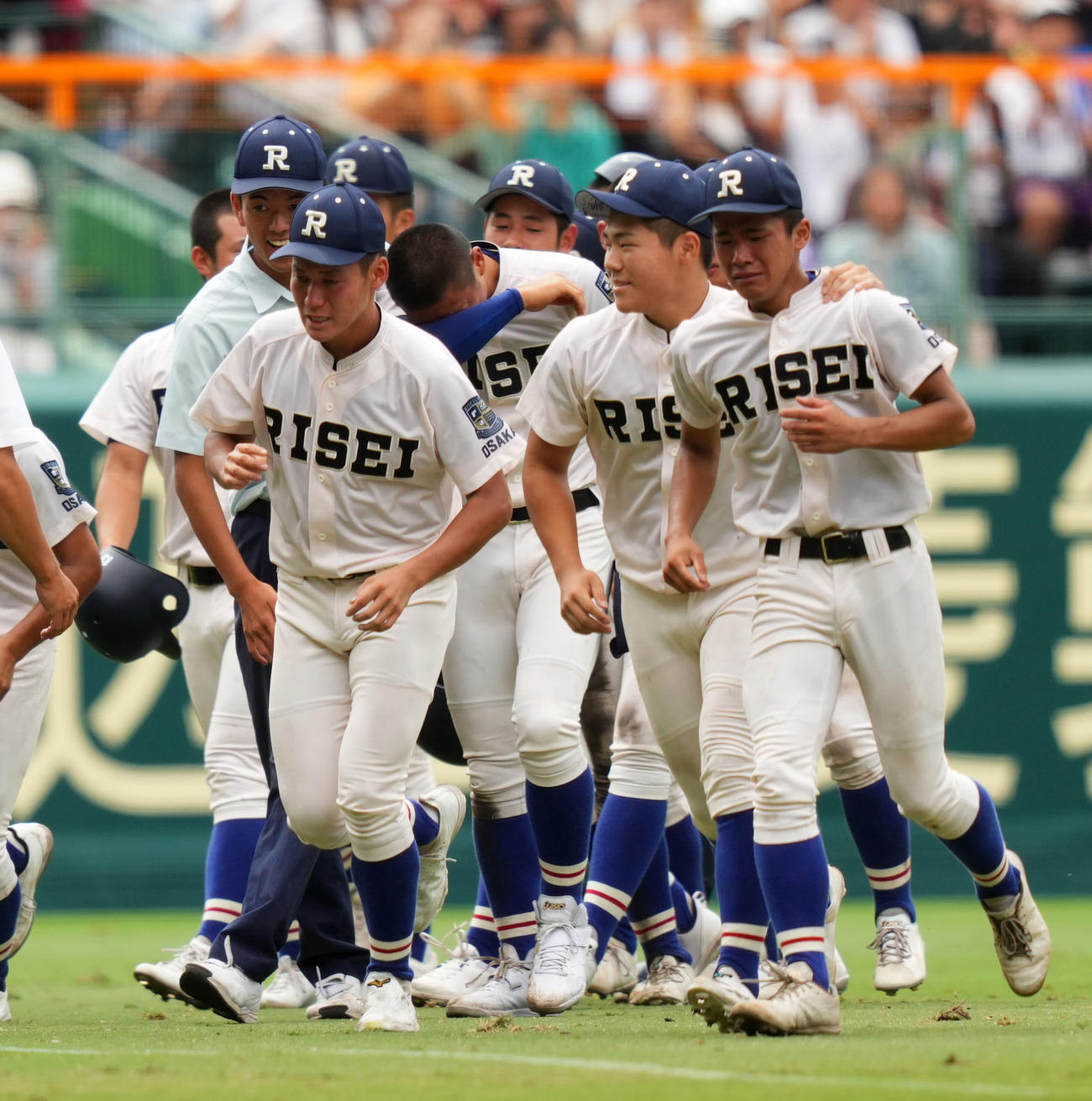 仙台育英に敗れ悔し涙を流す履正社ナイン（撮影・横山健太）