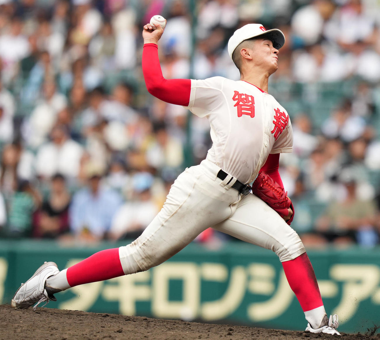 花巻東対智弁学園　力投する智弁学園・中山（撮影・横山健太）