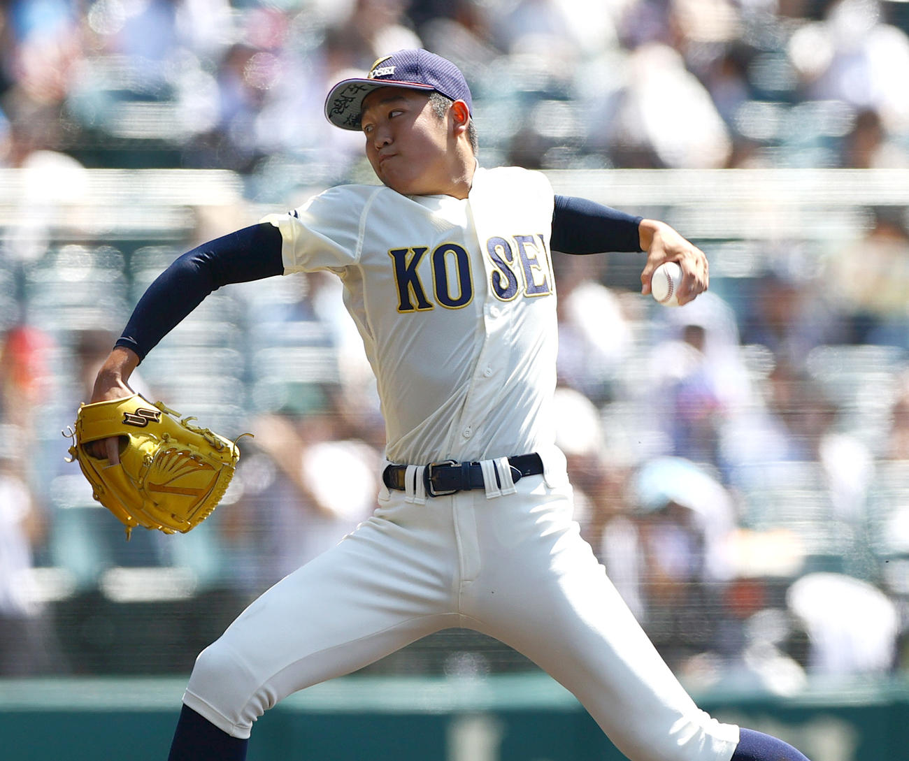 土浦日大対八戸学院光星　八戸学院光星先発の洗平（撮影・上山淳一）