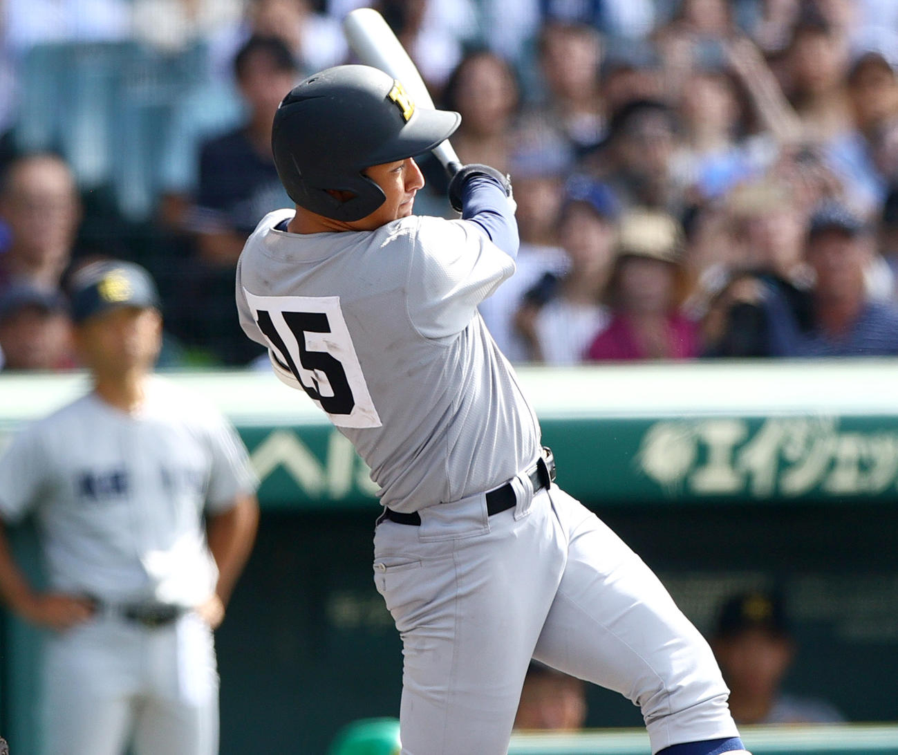 慶応対沖縄尚学　6回表慶応2死二塁、清原は三ゴロに倒れる（撮影・上山淳一）