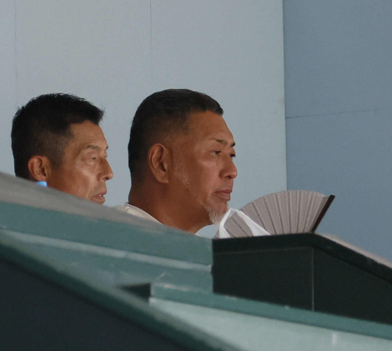 慶応対沖縄尚学　息子の慶応勝児の応援に駆けつけた清原和博氏（撮影・藤尾明華）