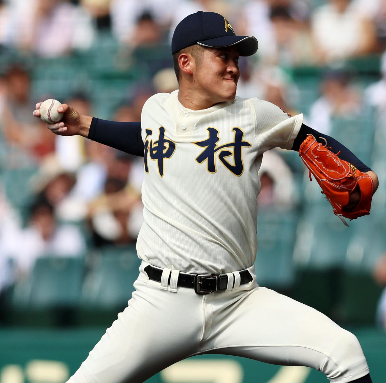 神村学園対仙台育英　仙台育英戦に先発する松永（撮影・加藤哉）