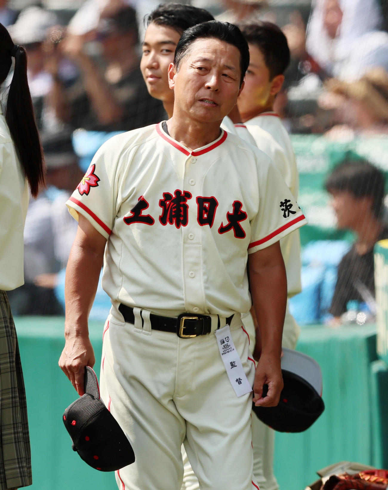 土浦日大対慶応　慶応に敗れた土浦日大の小菅監督（撮影・加藤哉）