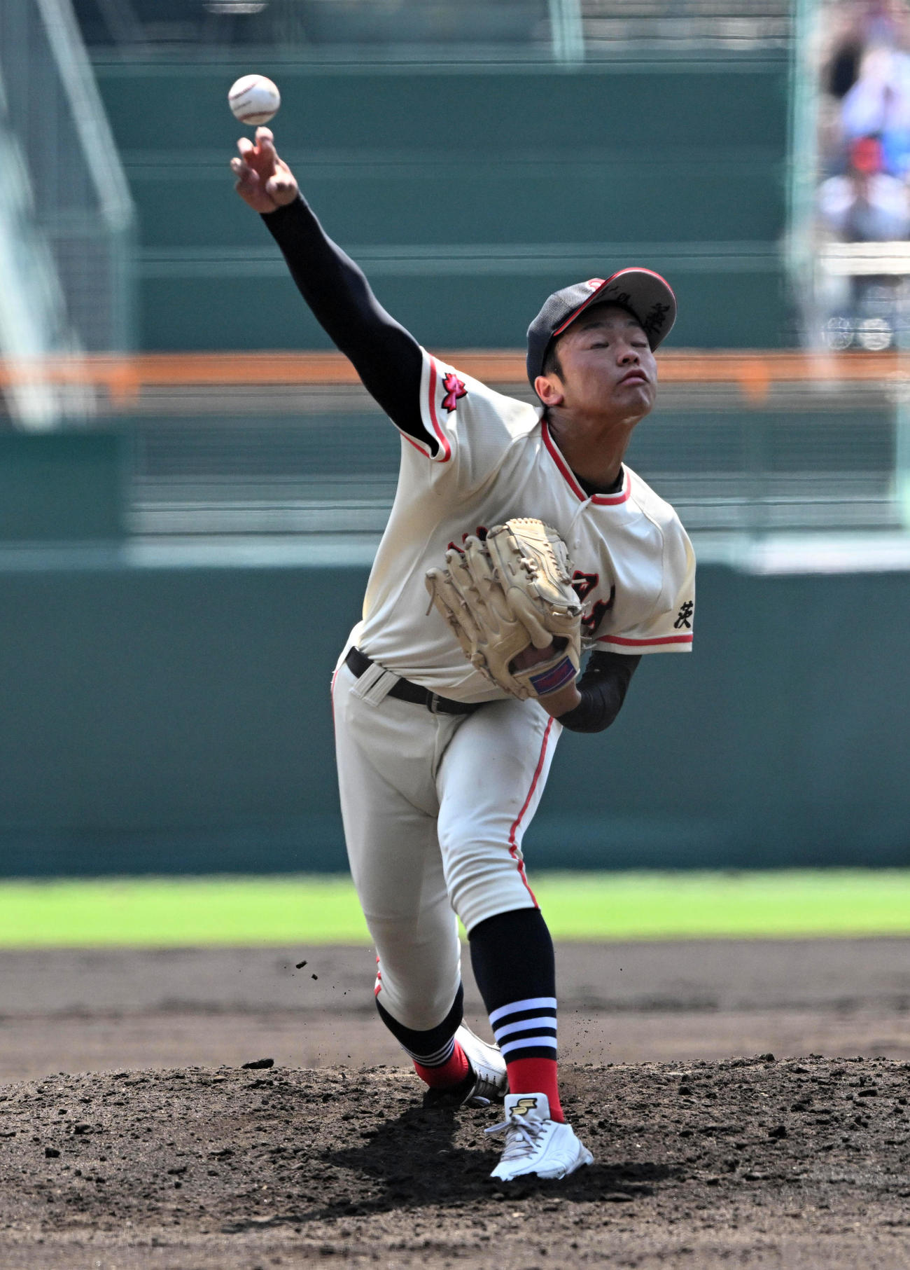 慶応対土浦日大　土浦日大先発の伊藤彩（撮影・前岡正明）