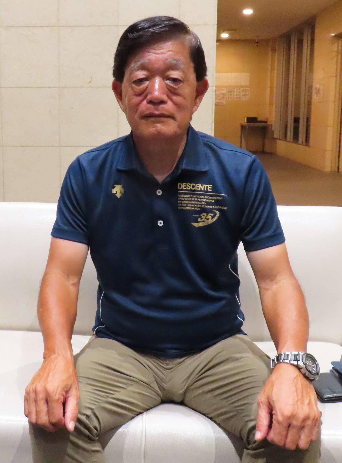 横浜泉中央ボーイズの宇野監督（撮影・佐瀬百合子）