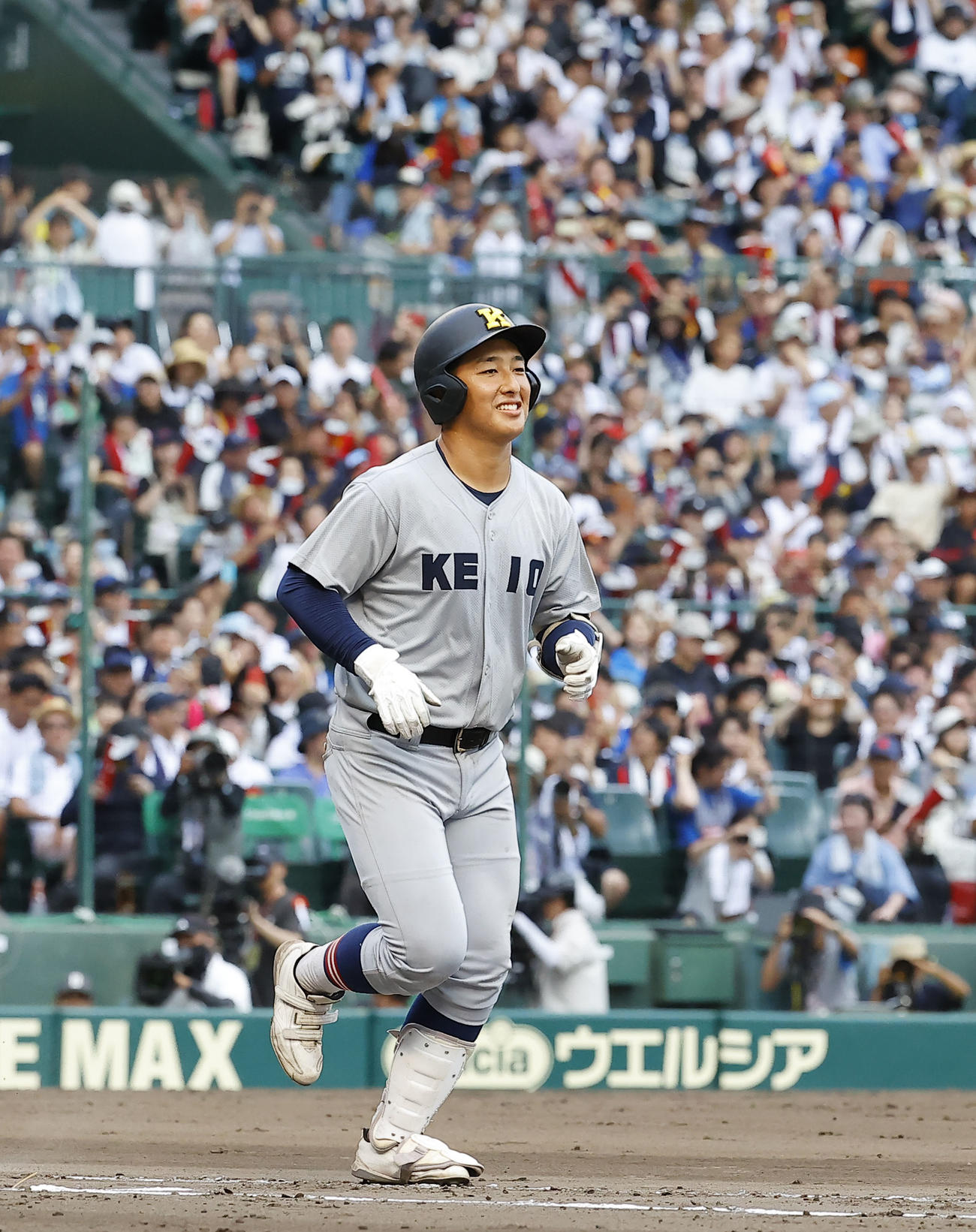慶応対仙台育英　9回表慶応無死、四球を選ぶ代打清原（撮影・藤尾明華）