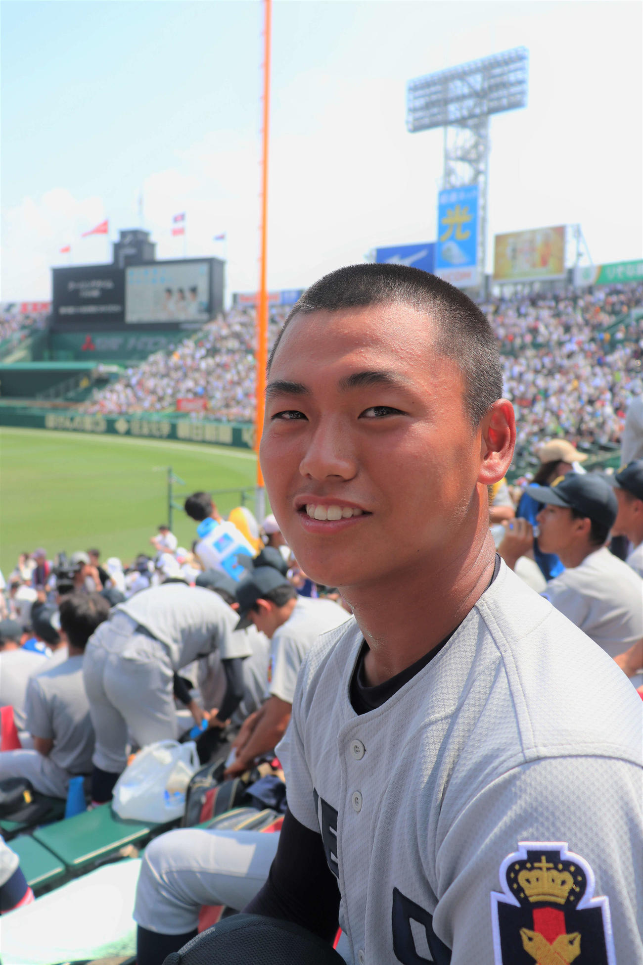 慶応（神奈川）のイッキュウこと酒井一玖内野手（1年）（2023年8月21日撮影）