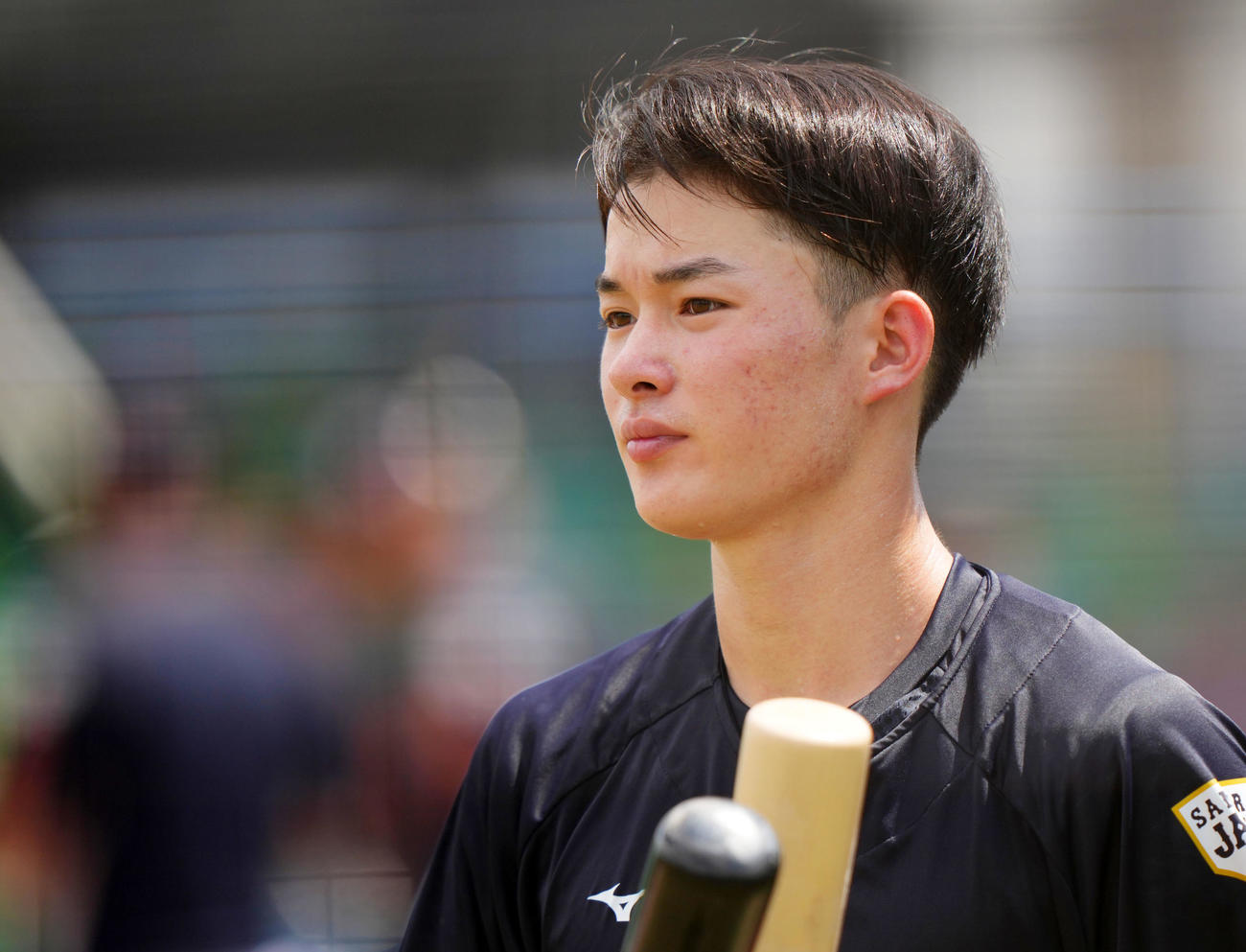 駒大対U18日本代表　トレーニングをするU18日本代表・丸田（撮影・横山健太）