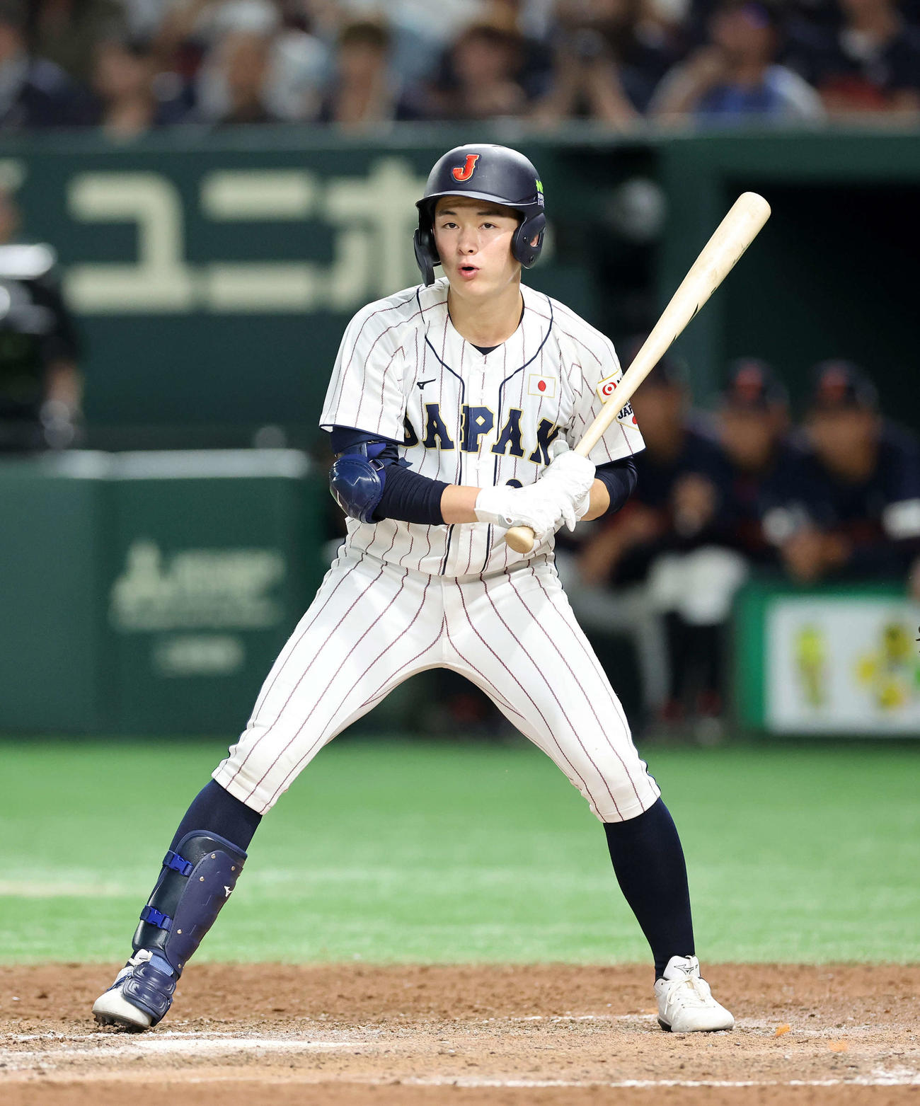 高校日本代表対大学日本代表　9回表高校日本代表1死、丸田は見逃し三振（撮影・鈴木正人）