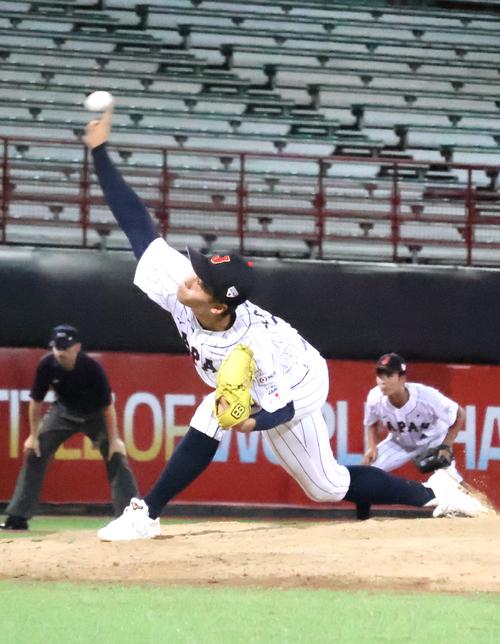 3番手で登板した安田（撮影・柏原誠）