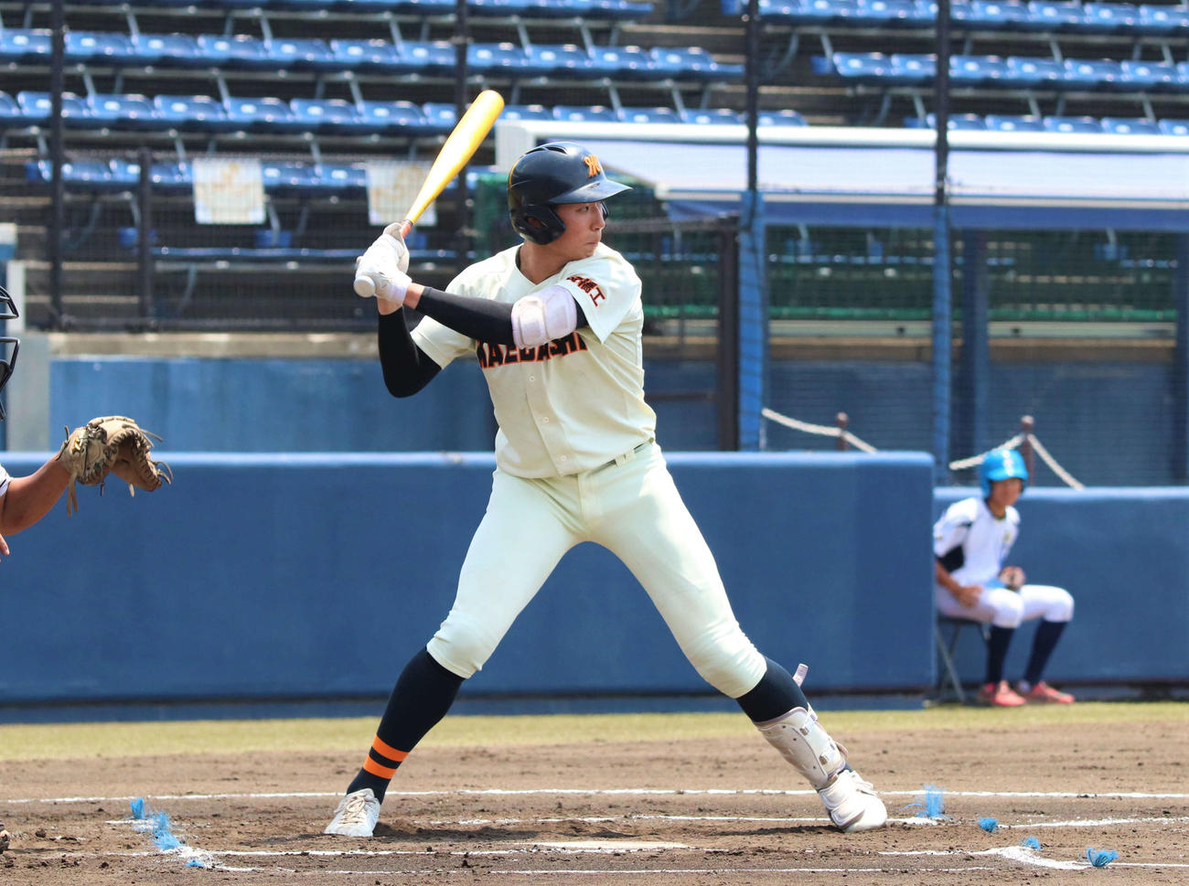 7月18日の前橋工対関東学園大付　打席で構える前橋工・星野（撮影・黒須亮）