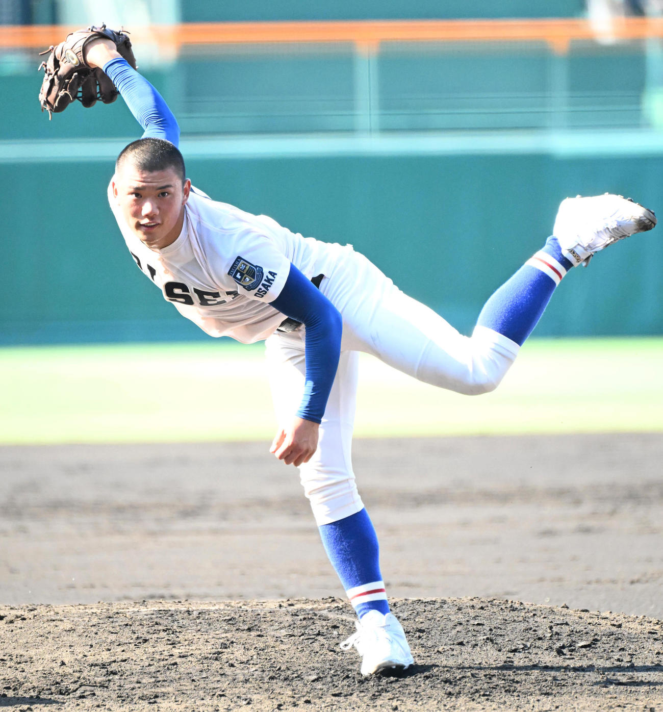 履正社・福田幸之介（8月13日撮影・石井愛子）