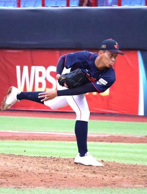 日本対米国　日本先発の前田悠伍（撮影・柏原誠）