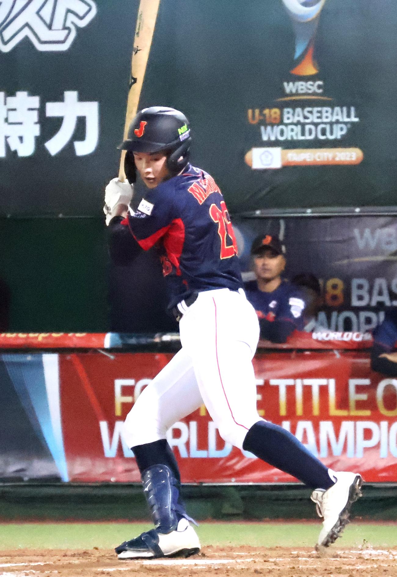 2回、三振に倒れた日本・丸田（撮影・柏原誠）