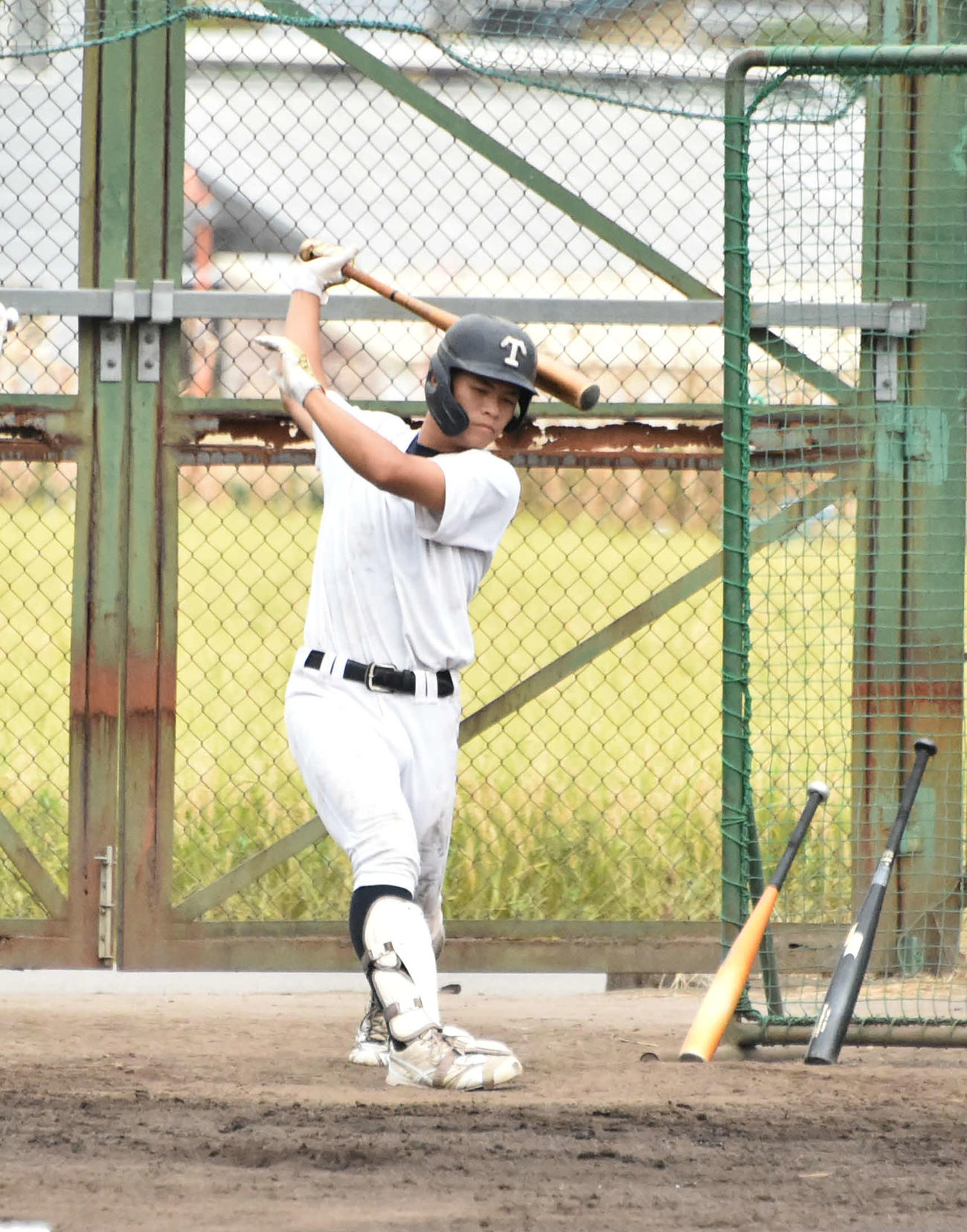 帝京長岡の3番を打つ渡辺。パワフルな打撃で攻撃の軸になる