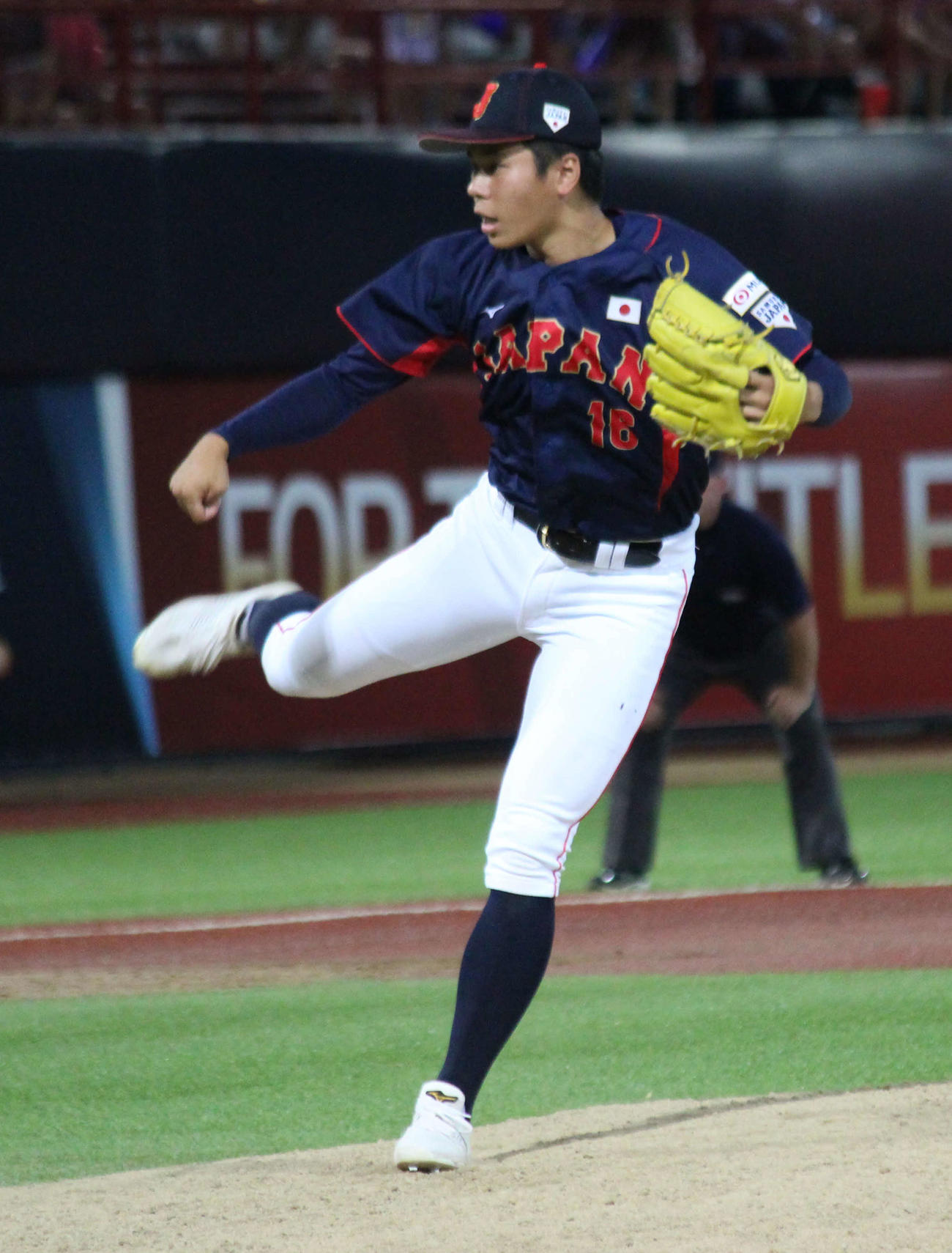 日本対台湾　3番手で登板した日本・安田（撮影・保坂恭子）