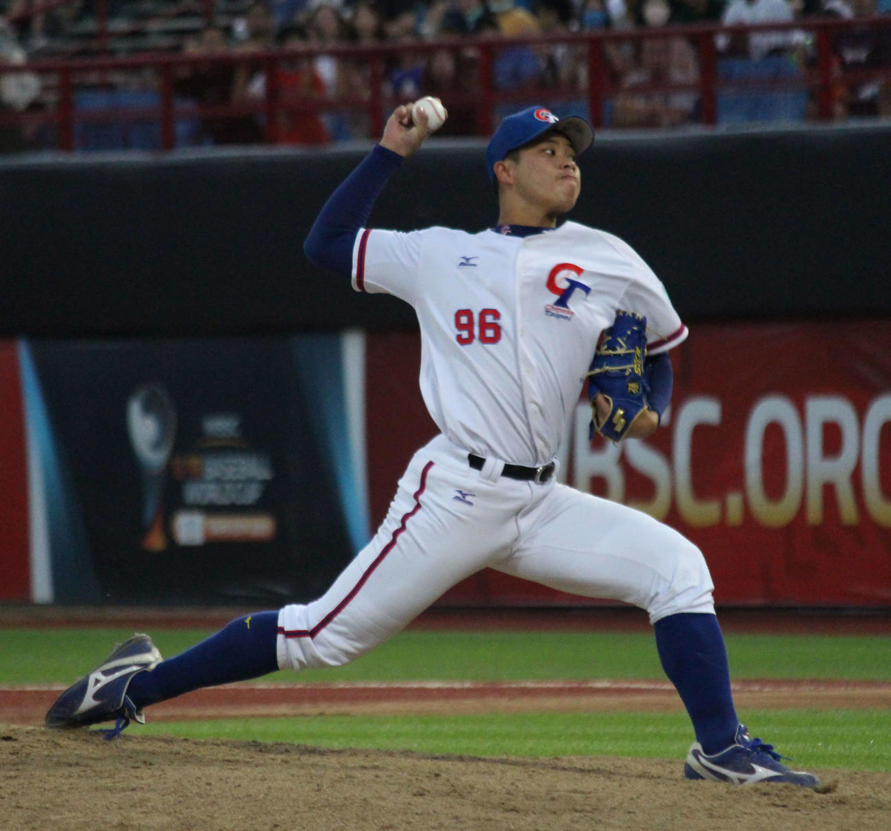 日本対台湾　台湾の先発、孫易磊（撮影・保坂恭子）