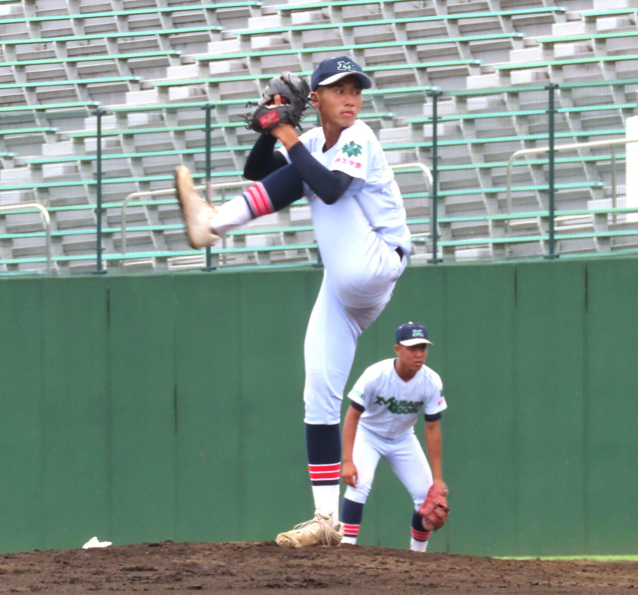 山村国際対武蔵越生　武蔵越生のエース大野（撮影・黒須亮）