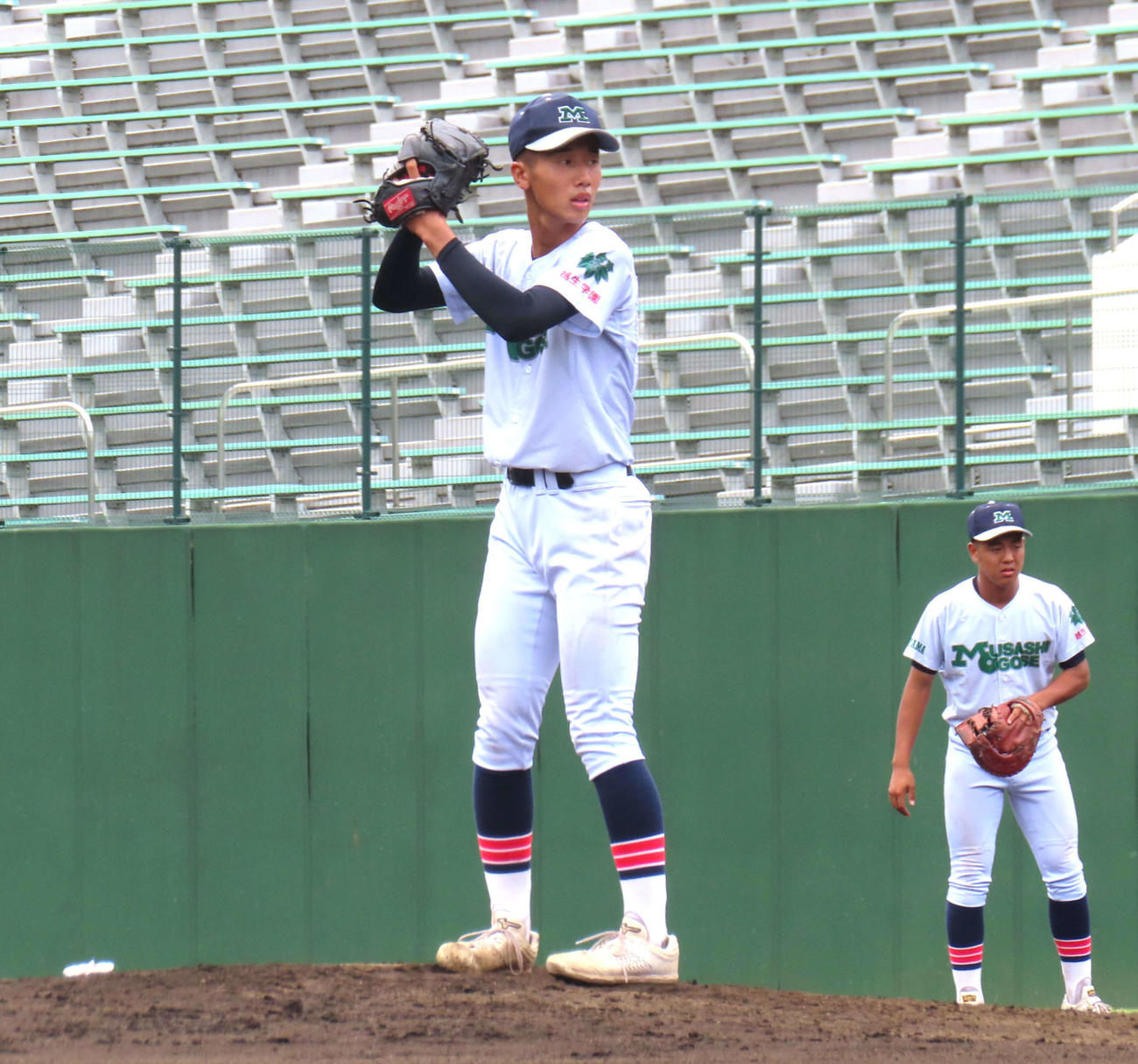 山村国際対武蔵越生　武蔵越生のエース大野（撮影・黒須亮）