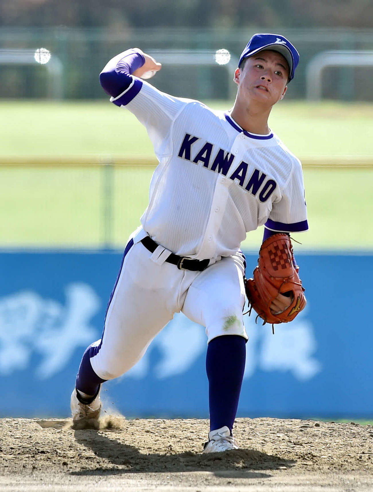 2番手で登板。7回無失点と好投し、チームを勝利に導いた金足農・吉田
