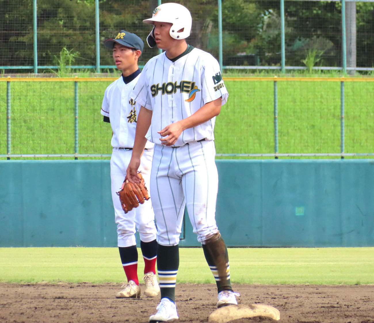 南稜対昌平　昌平4回裏1死一、三塁、盗塁を決めた大槻真広外野手（撮影・黒須亮）