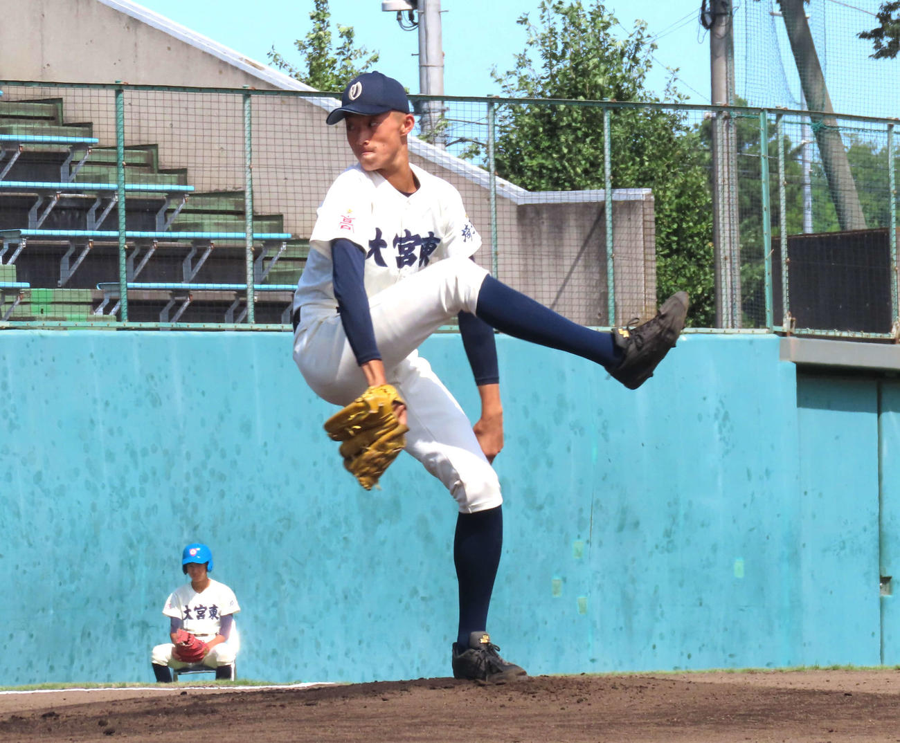 埼玉平成対大宮東　大宮東先発の冨士大和投手（撮影・黒須亮）