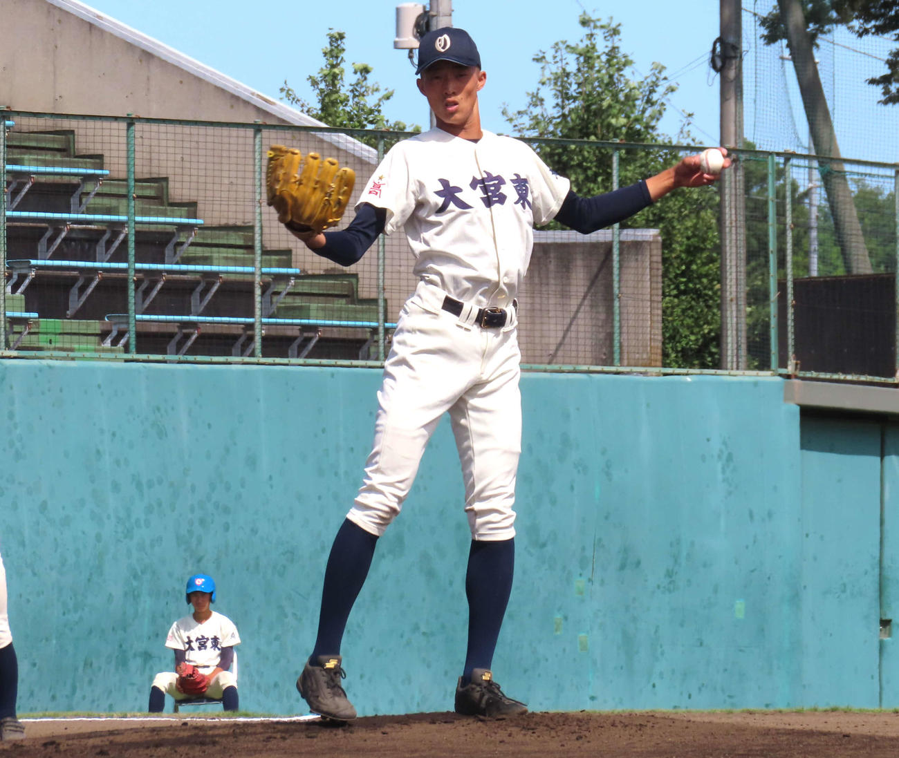 埼玉平成対大宮東　大宮東の先発冨士大和投手（撮影・黒須亮）