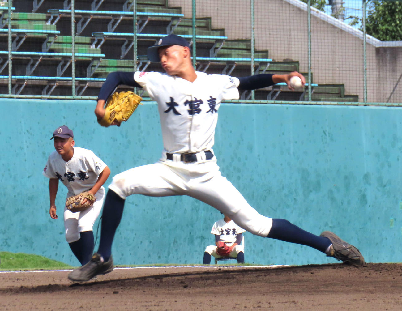 埼玉平成対大宮東　大宮東先発の冨士大和投手（撮影・黒須亮）