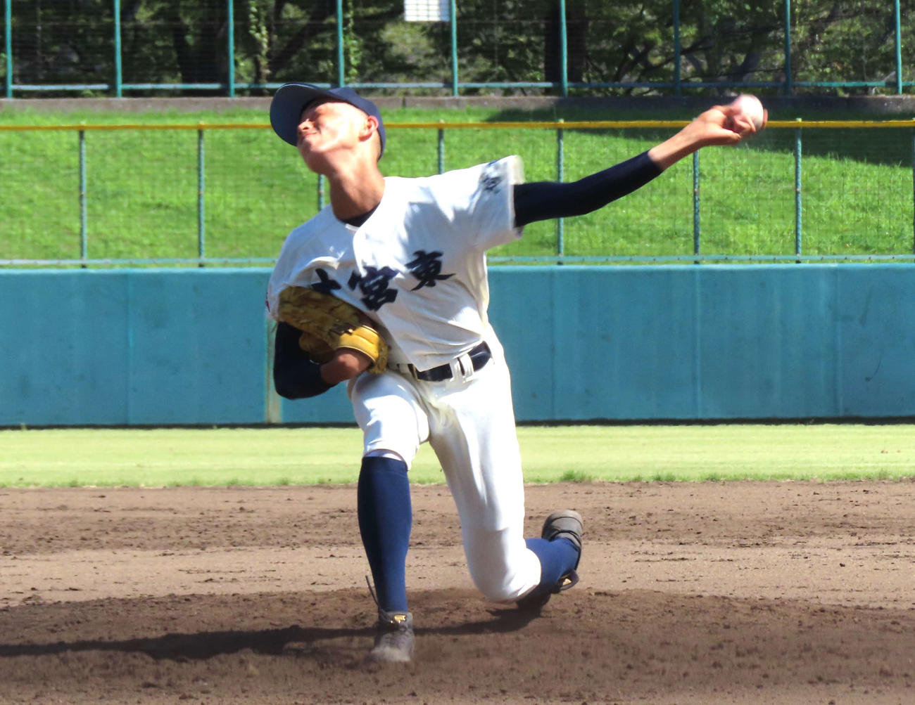 埼玉平成対大宮東　大宮東先発の冨士大和投手（撮影・黒須亮）