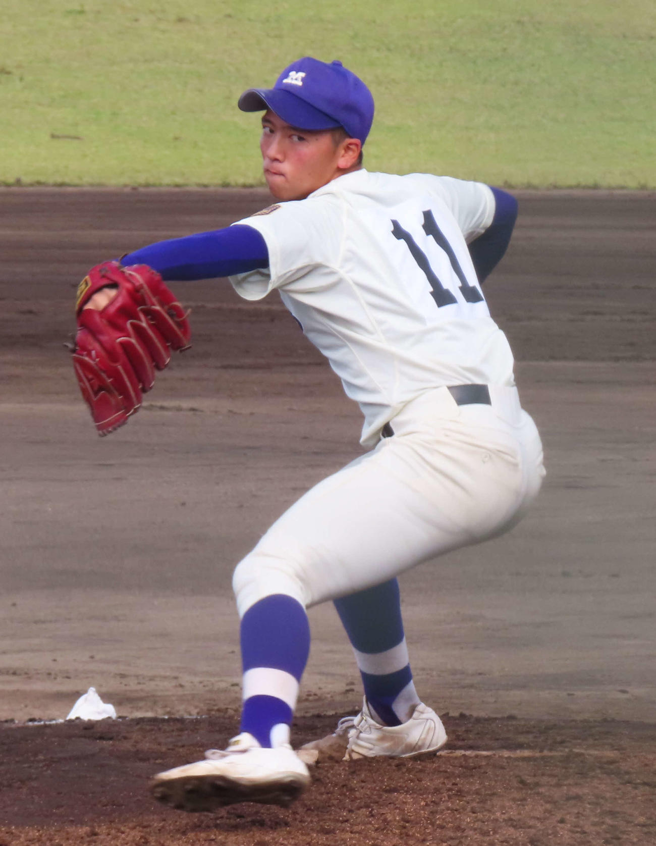 明大中野八王子対上野学園　4回から2番手で登板し、6回無失点の好投だった明大中野八王子の渡辺