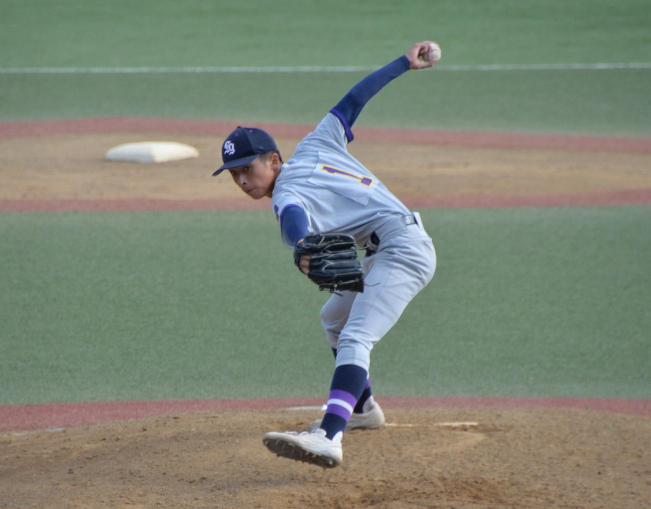 聖和学園対仙台一　準決勝で仙台一打線を4回無安打無失点と手玉に取ったサイド右腕エース・斎藤佑（撮影・濱本神威）