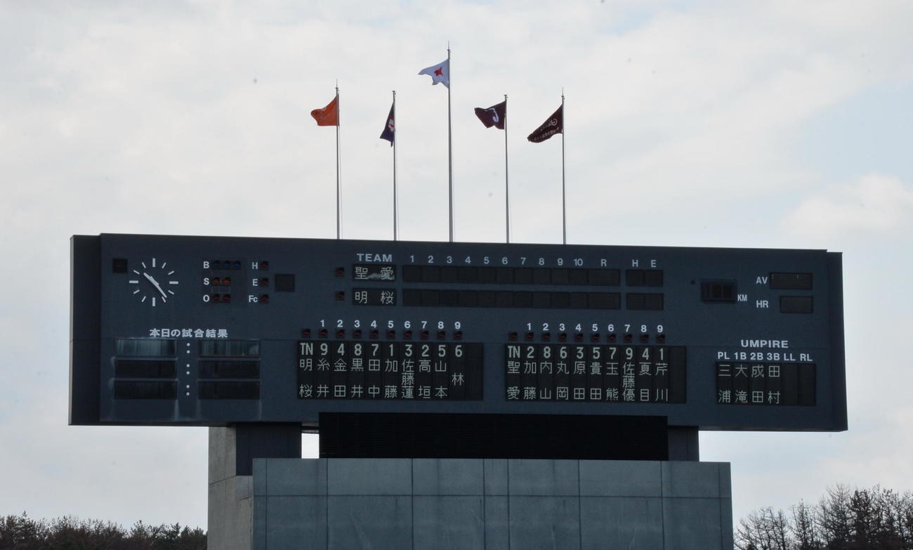 弘前学院聖愛対ノースアジア大明桜　先発メンバー（撮影・濱本神威）