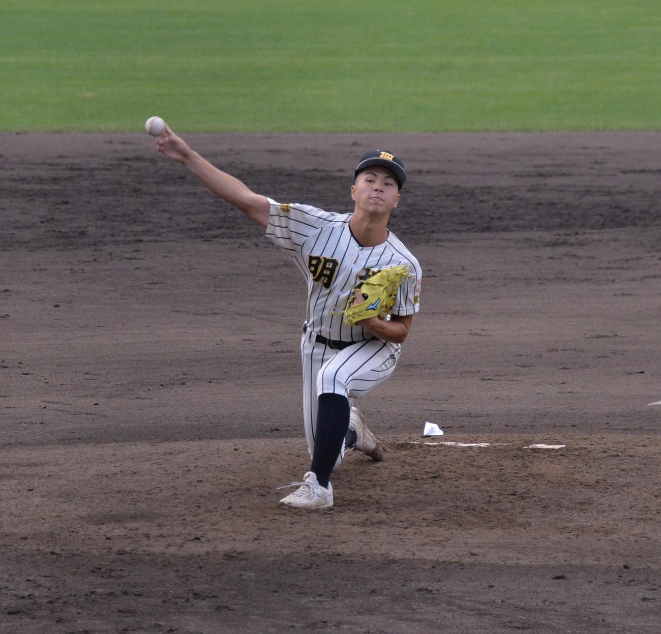 弘前学院聖愛対ノースアジア大明桜　ノースアジア大明桜の先発は加藤（撮影・濱本神威）
