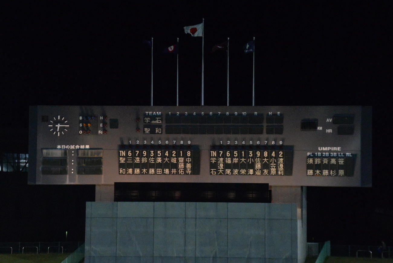 学法石川対聖和学園　先発メンバー（撮影・濱本神威）
