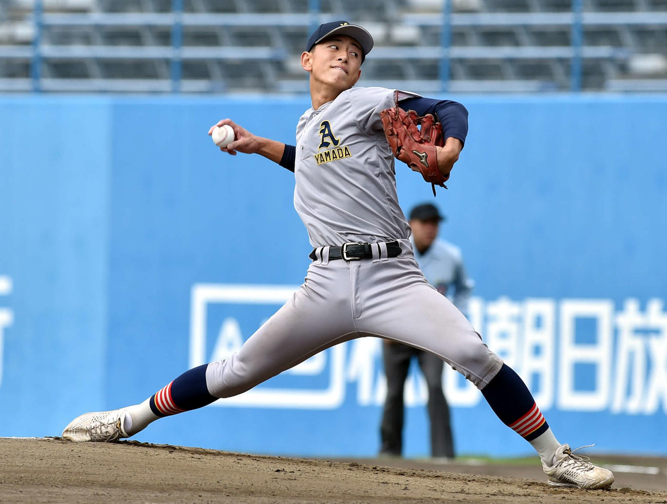 鶴岡東対青森山田　力投する青森山田・桜田（撮影・相沢孔志）