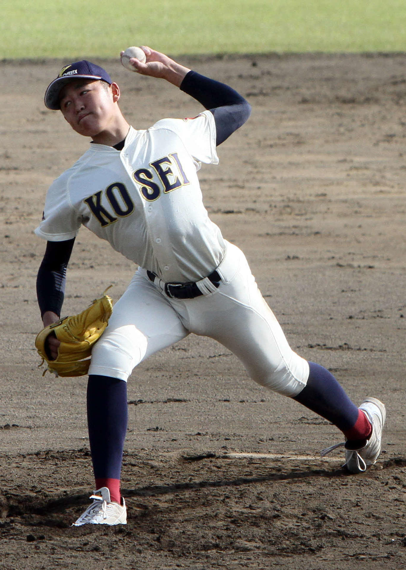 秋田修英対一関学院　7回1失点と好投する八戸学院光星・洗平（撮影・木村有優）