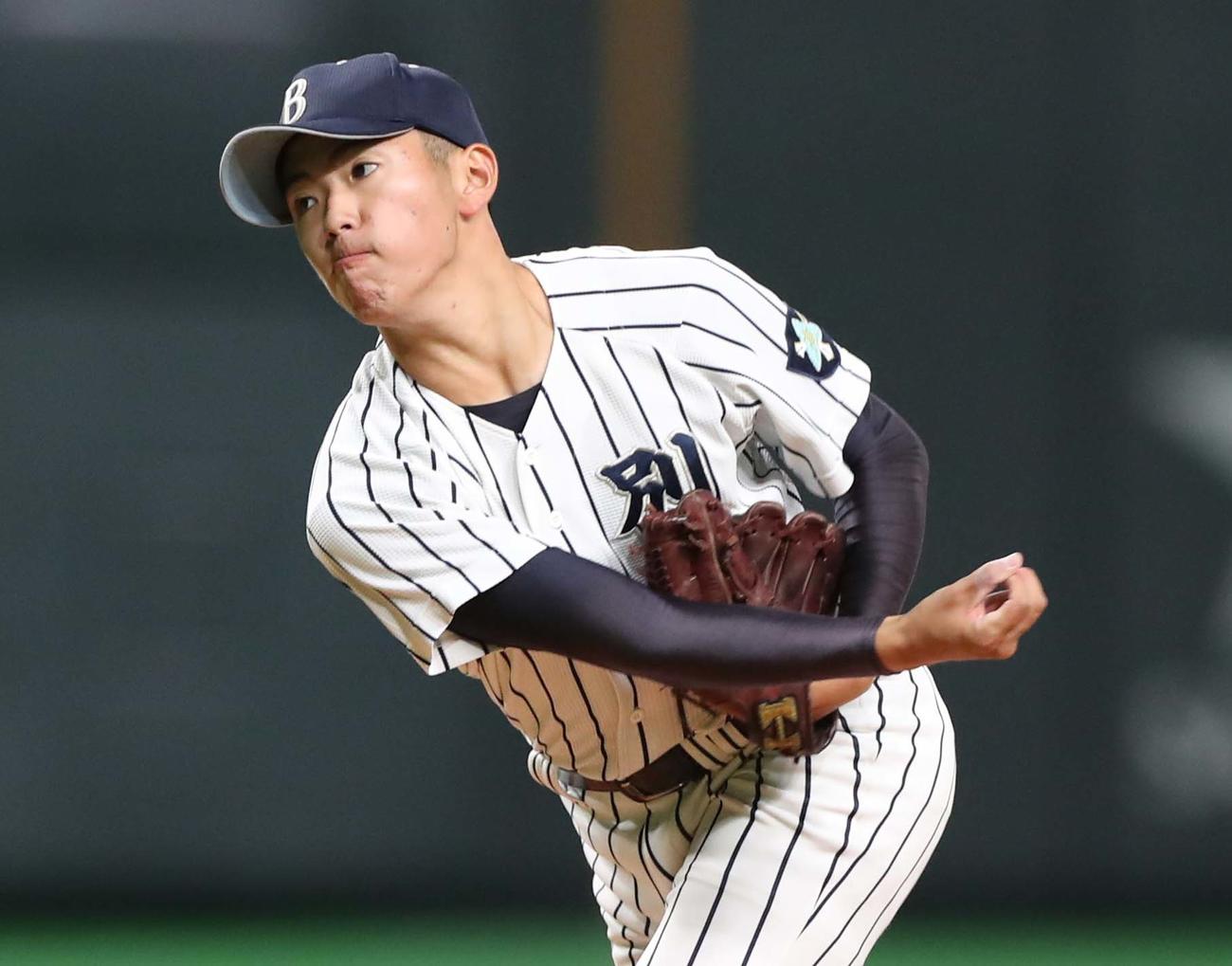 苫小牧中央対別海　力投した別海・堺（撮影・黒川智章）