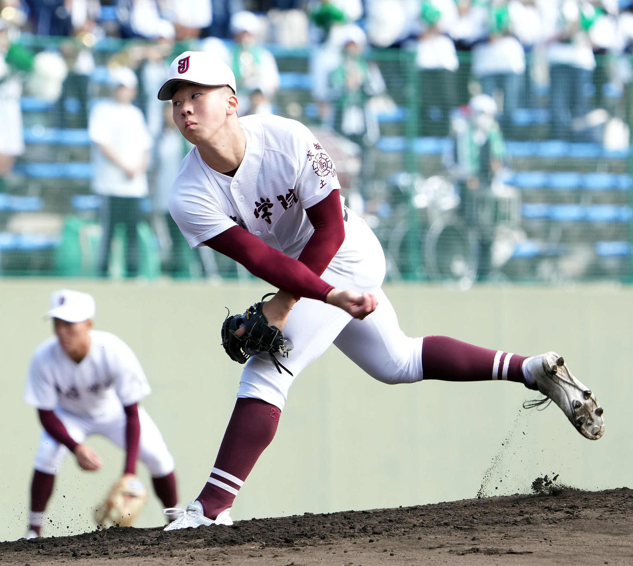 常総学院対専大松戸　常総学院の先発小林（撮影・たえ見朱実）
