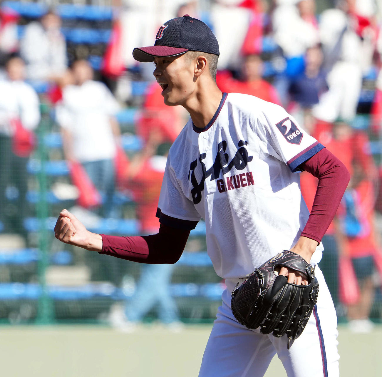 桐光学園対文星芸大付　完投勝利を納めた桐光学園・法橋（撮影・たえ見朱実）