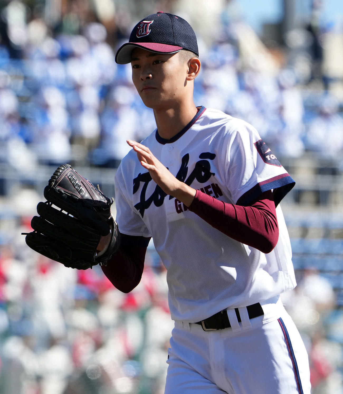 桐光学園対文星芸大付　1回を無失点に抑えた桐光学園の先発法橋（撮影・たえ見朱実）