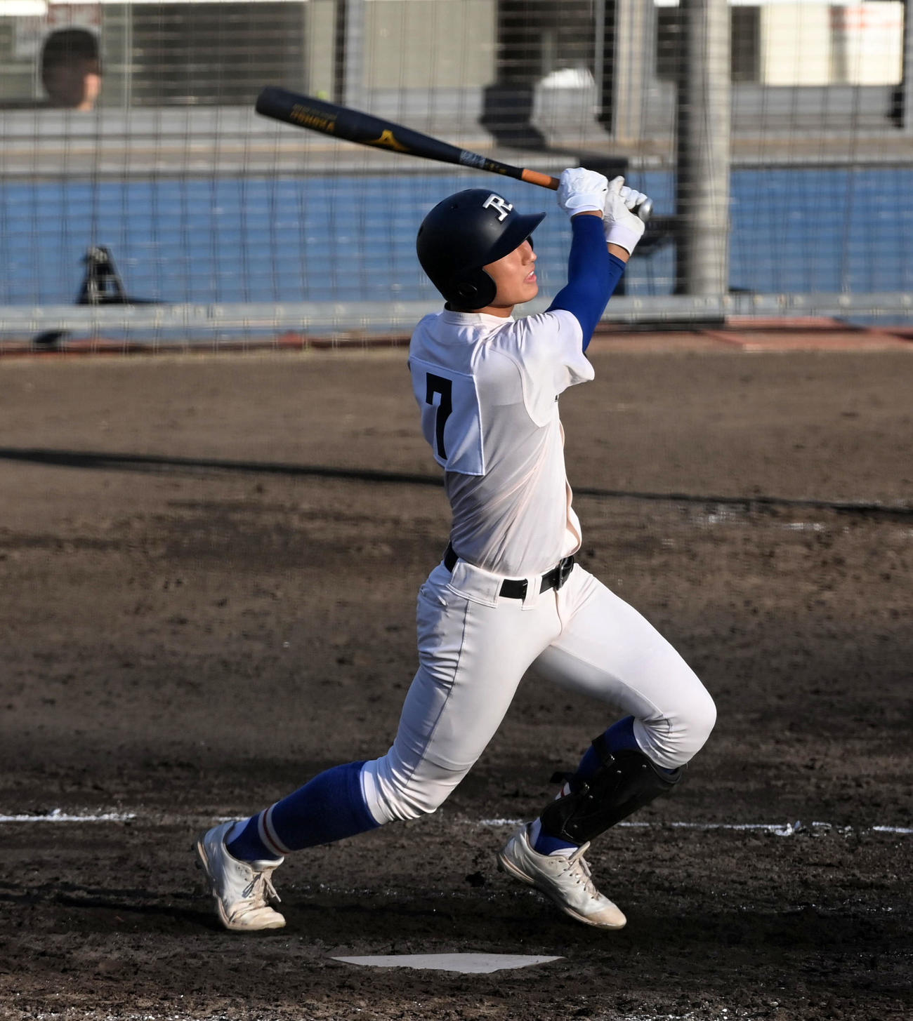 履正社対滋賀学園　5回表履正社無死満塁、武田は右犠飛を放つ（撮影・前岡正明）