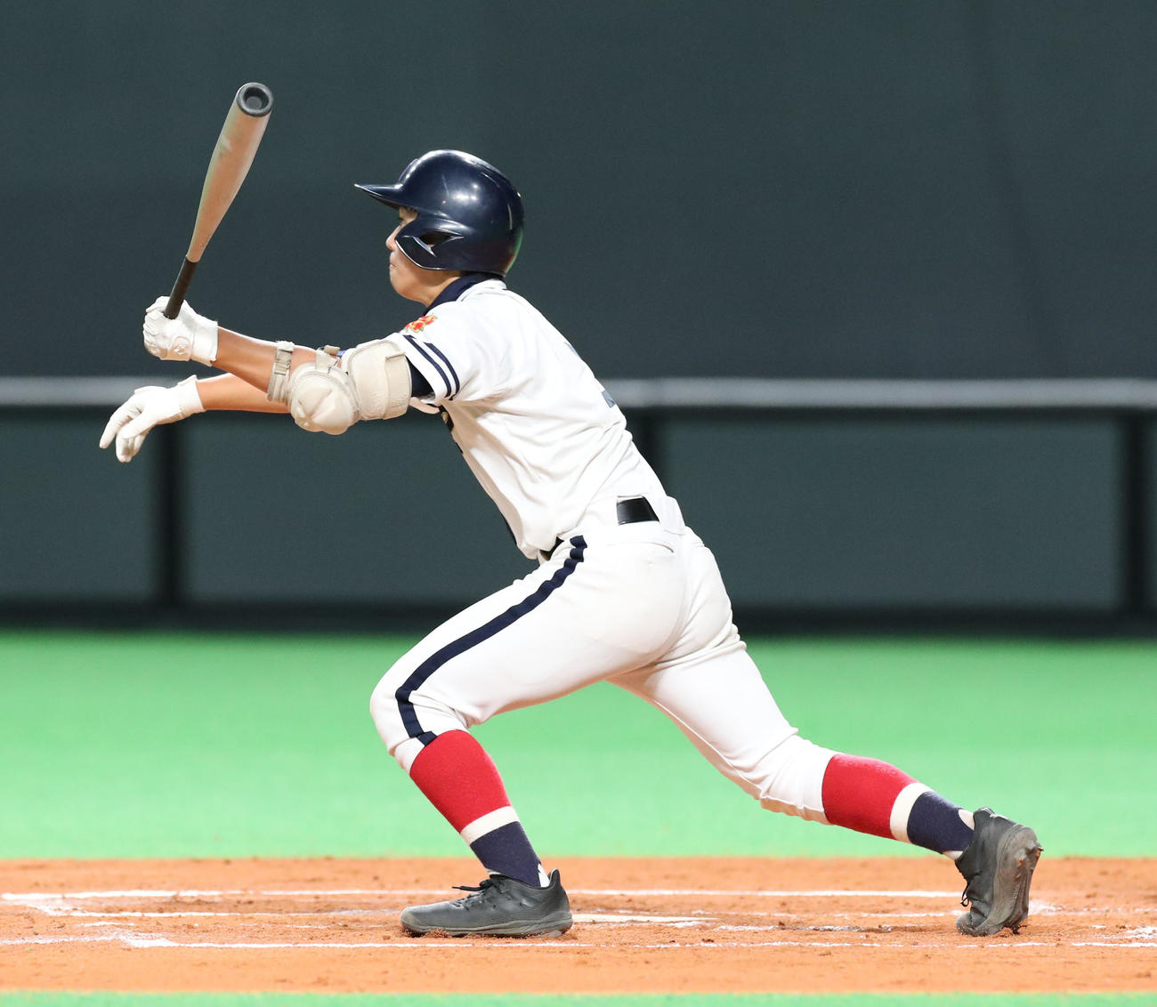 帯広大谷対札幌国際情報　2回表帯広大谷一死三塁、森浦は右前適時打を放つ（撮影・佐藤翔太）