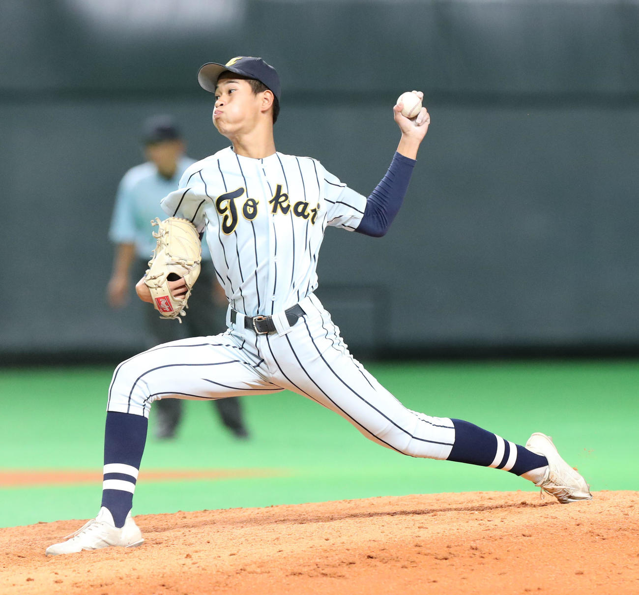 帯広大谷対東海大札幌　東海大札幌3番手の矢吹（撮影・佐藤翔太）
