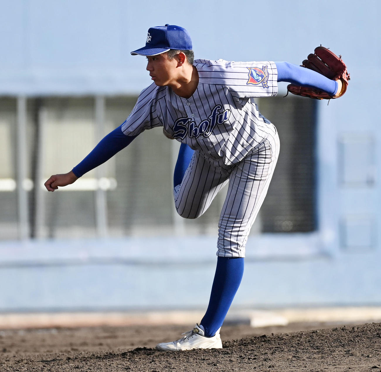 耐久対須磨翔風　須磨翔風先発の槙野（撮影・前岡正明）