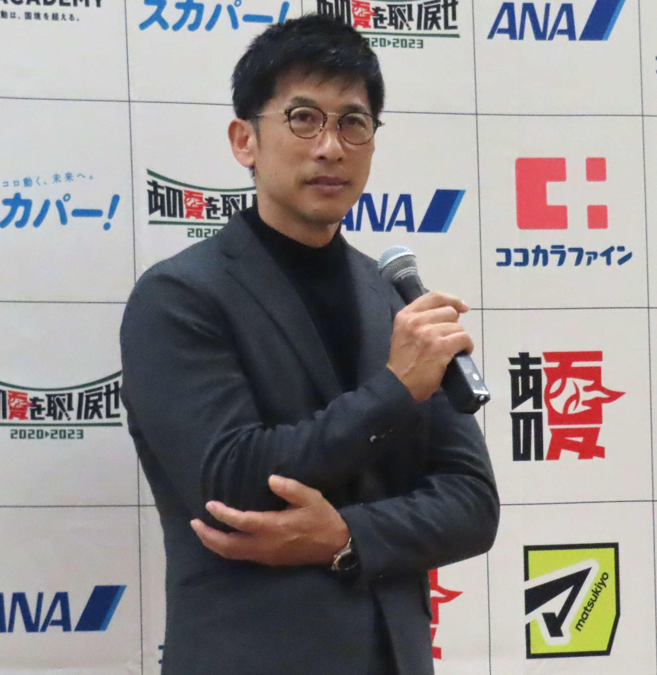 公式アンバサダーとして登壇した前阪神監督の矢野氏（撮影・黒須亮）