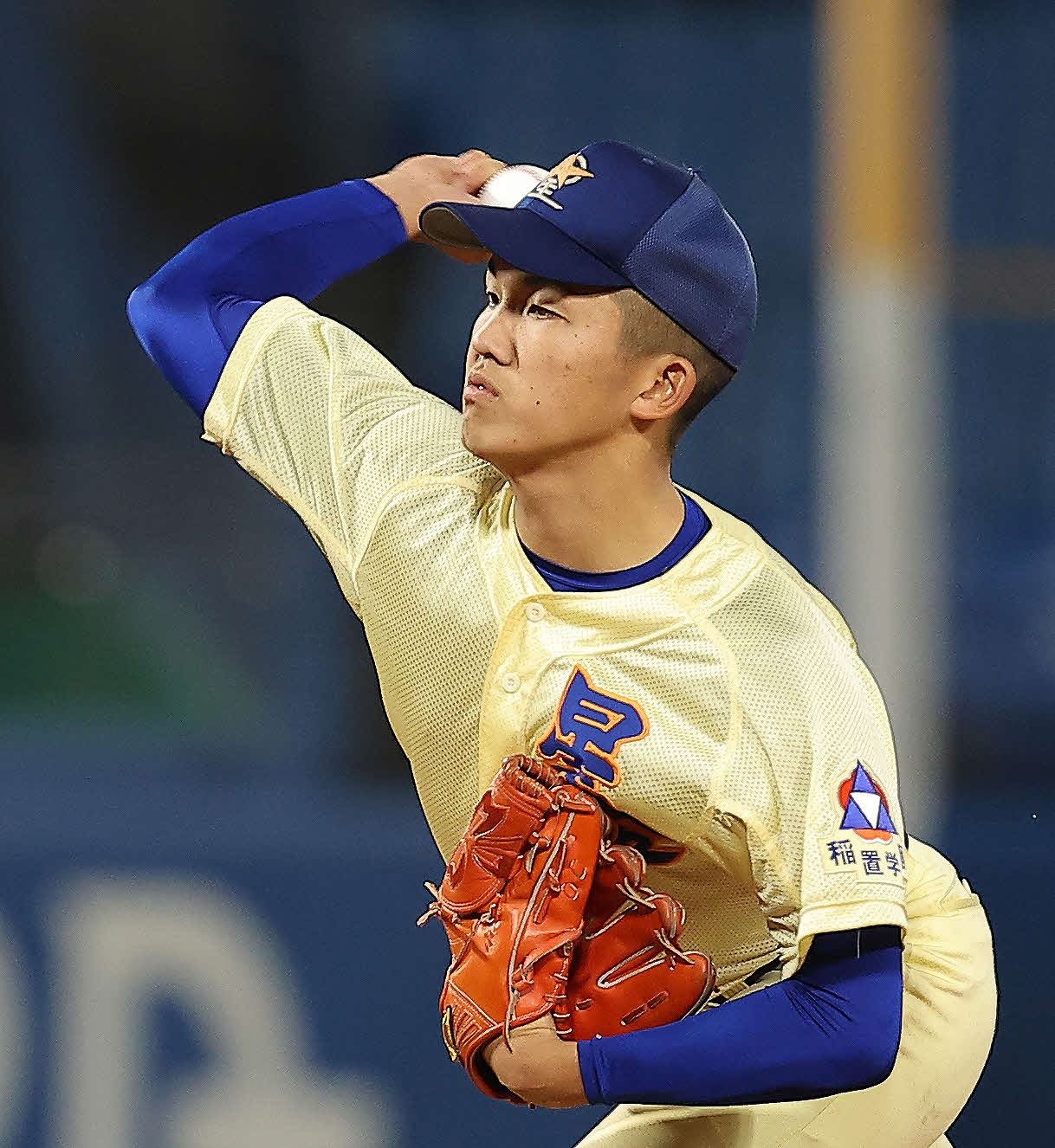 青森山田対星稜　先発登板する星稜・道本（撮影・河田真司）