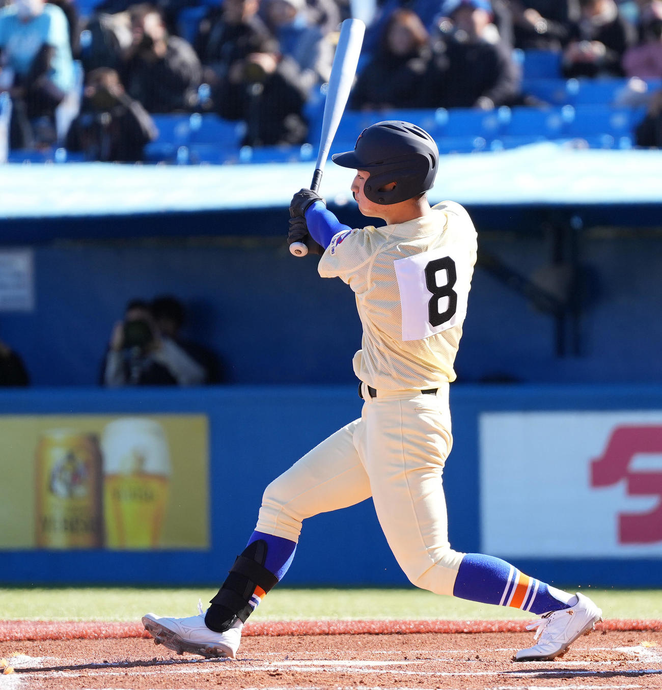 星稜対豊川　1回表星稜1死二塁、先制の右適時二塁打を放つ芦硲（撮影・鈴木みどり）