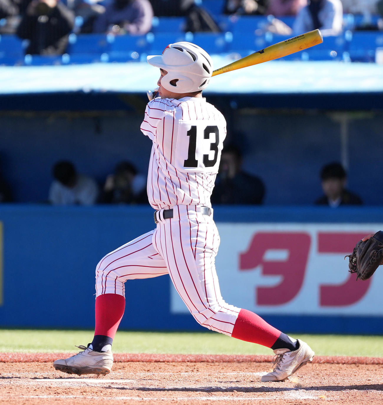 星稜対豊川　2回裏豊川1死二、三塁、右適時二塁打を放つ代打三浦（撮影・鈴木みどり）