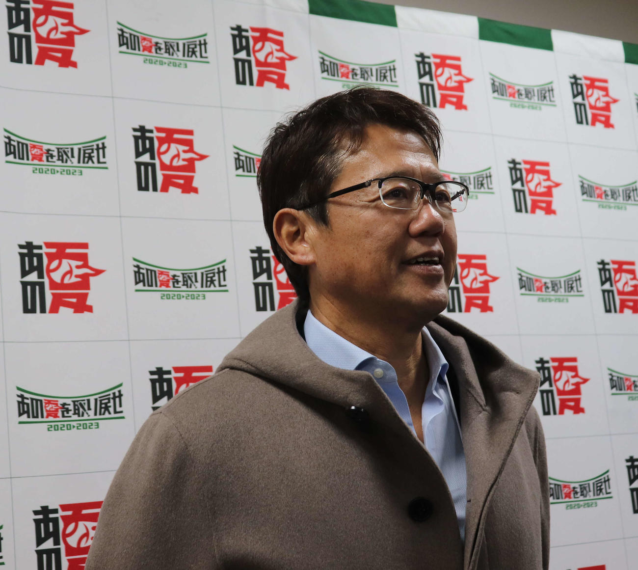 「あの夏を取り戻せ　全国元高校球児大会」開会式に出席した、古田敦也氏（撮影・中島麗）